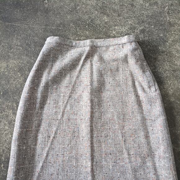 Vintage 70s Stonefield Tweed Blazer Skirt Suit Womens S Tan 2 Piece Jacket Coat - Picture 7 of 16